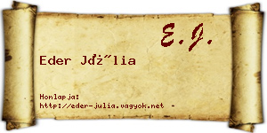Eder Júlia névjegykártya
